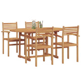 Garden Dining Set 5 pcs Brown Solid teak wood
