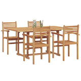 Garden Dining Set 5 pcs Brown Solid teak wood
