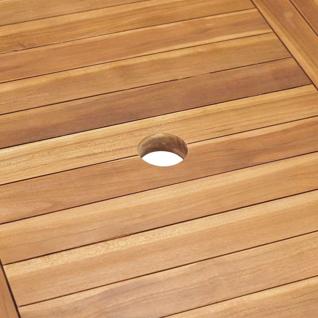 Garden Dining Set 7 pcs Brown Solid teak wood