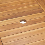 Garden Dining Set 7 pcs Brown Solid teak wood