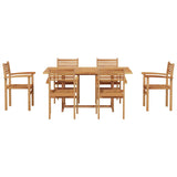 Garden Dining Set 7 pcs Brown Solid teak wood