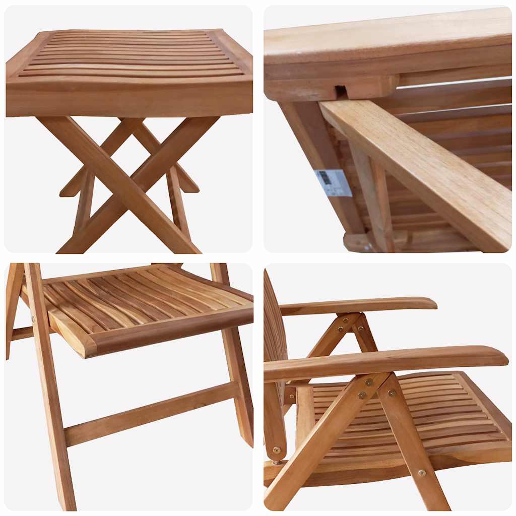 Garden Dining Set 4 pcs Brown Solid Teak Wood