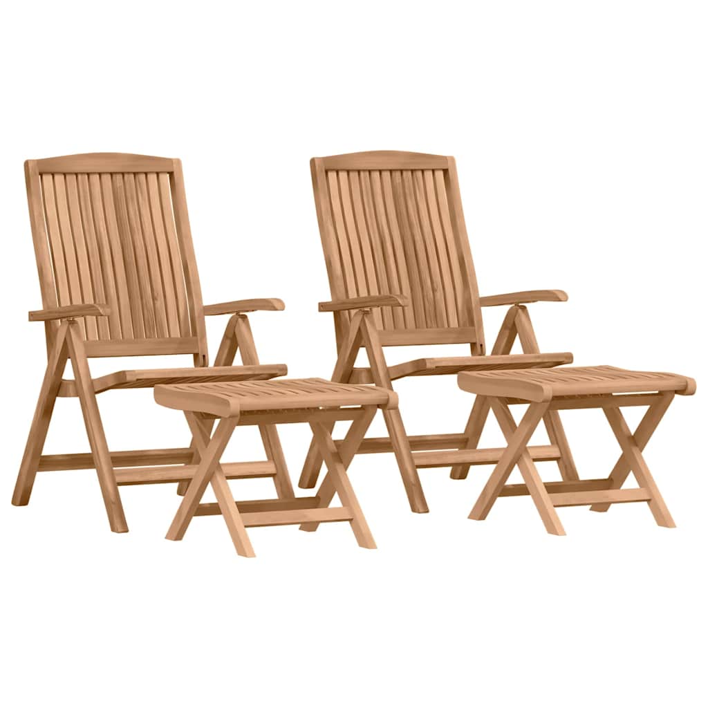 Garden Dining Set 4 pcs Brown Solid Teak Wood