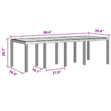 Garden Table Anthracite 250 x 100 x 73 cm Poly Rattan