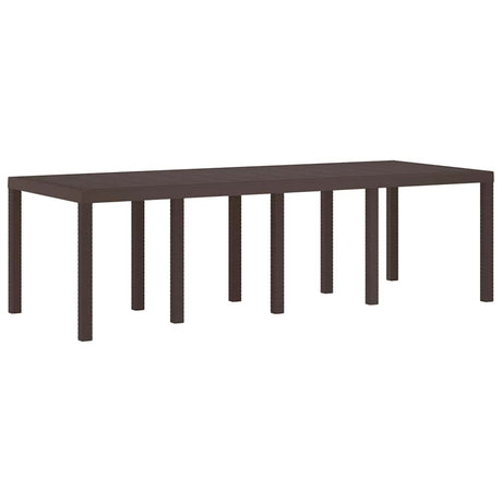 Garden Table Brown 250 x 100 x 73 cm Poly Rattan