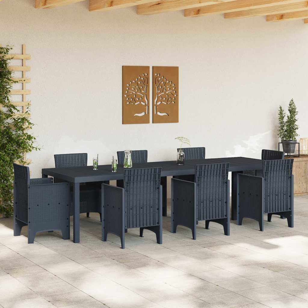 Garden Table Anthracite 300 x 100 x 73 cm Poly Rattan
