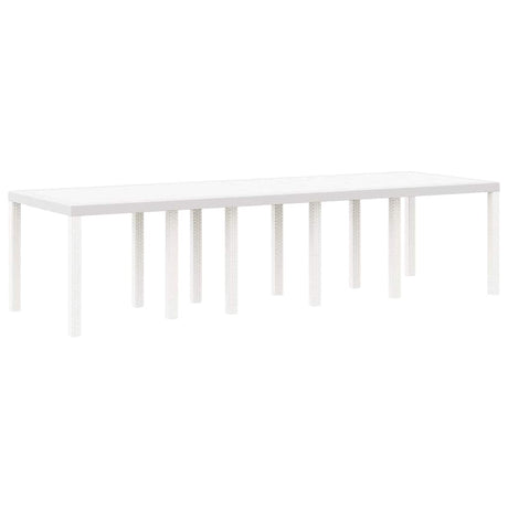 Garden Table White 300 x 100 x 73 cm Poly Rattan