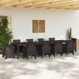 Garden Table Brown 350 x 100 x 73 cm Poly Rattan