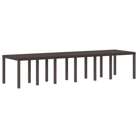 Garden Table Brown 350 x 100 x 73 cm Poly Rattan