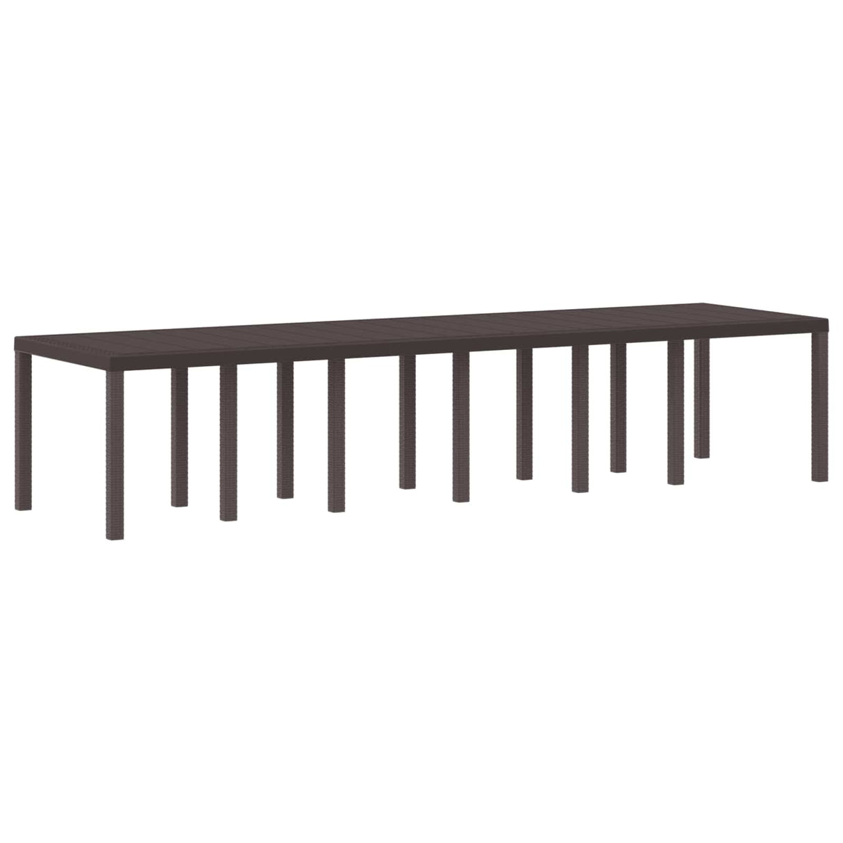 Garden Table Brown 350 x 100 x 74 cm Poly Rattan