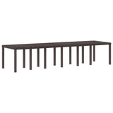 Garden Table Brown 350 x 100 x 74 cm Poly Rattan