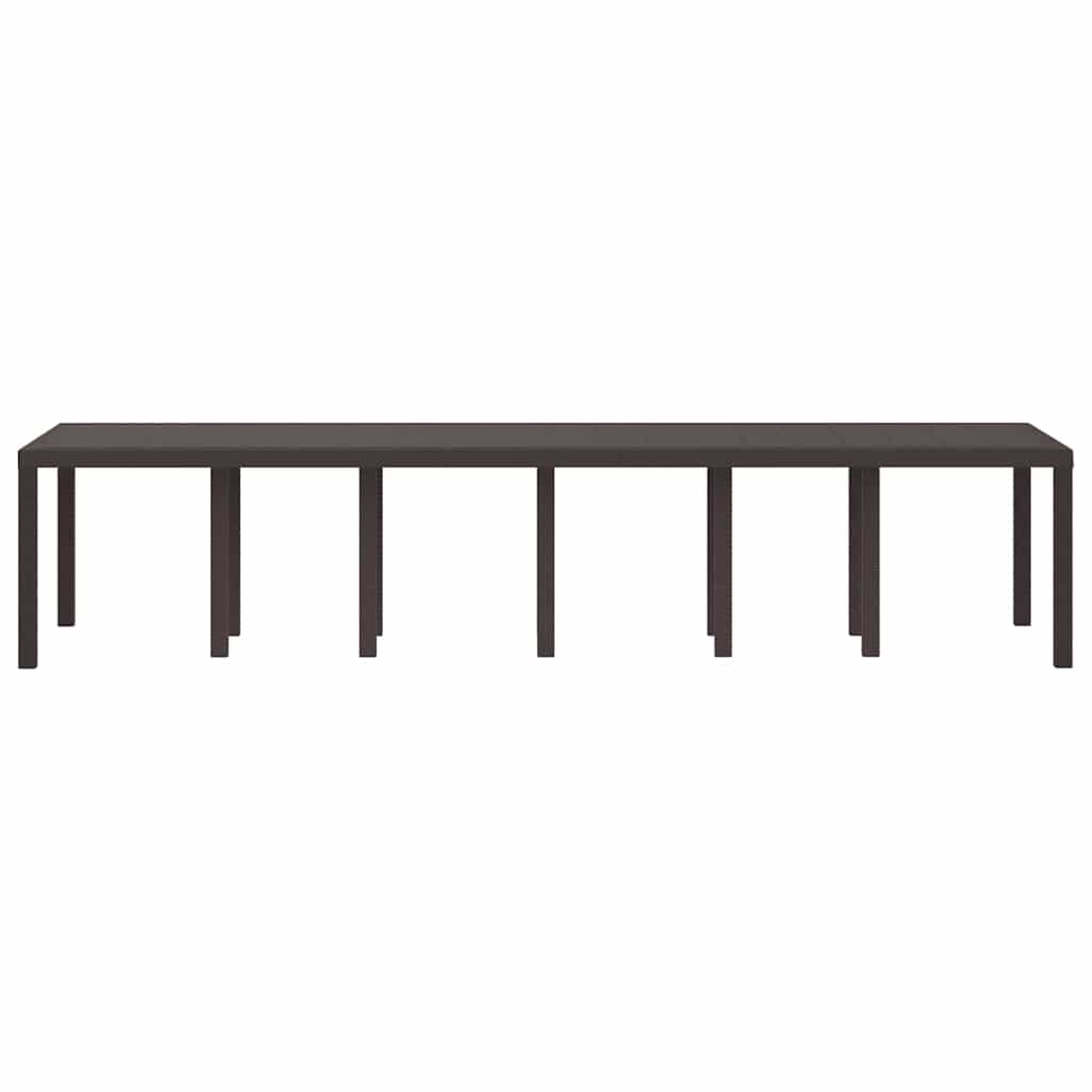 Garden Table Brown 350 x 100 x 73 cm Poly Rattan