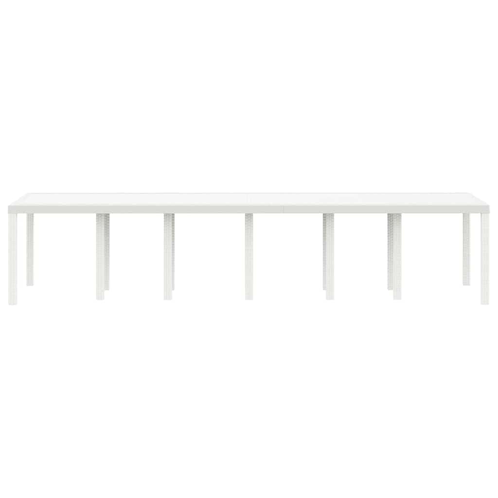 Garden Table White 350 x 100 x 73 cm Poly Rattan