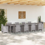 Garden Table Light Grey 350 x 100 x 73 cm Poly Rattan