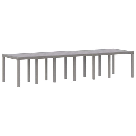 Garden Table Light Grey 350 x 100 x 73 cm Poly Rattan