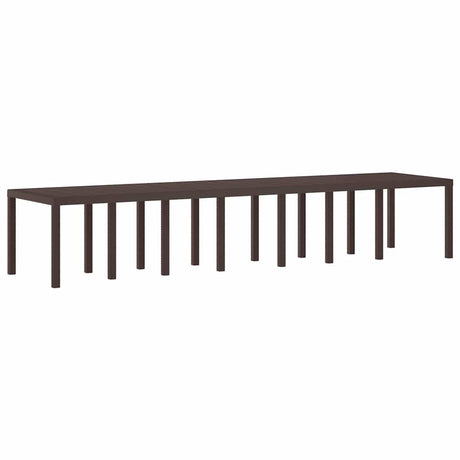 Garden Table Brown 400 x 100 x 73 cm Poly Rattan