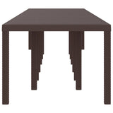 Garden Table Brown 400 x 100 x 73 cm Poly Rattan