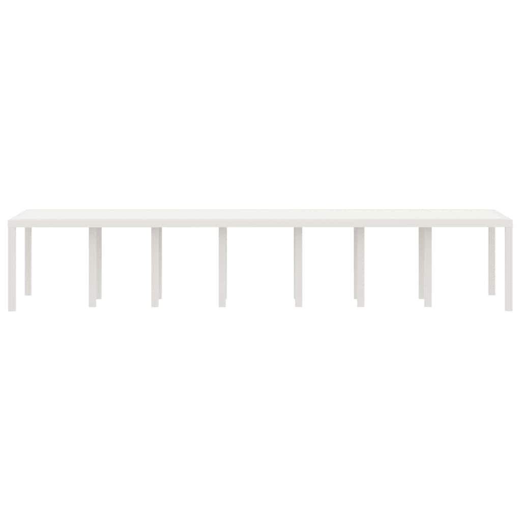 Garden Table White 400 x 100 x 73 cm Poly Rattan