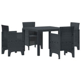 Garden Dining Set 5 pcs Anthracite Polt rattan