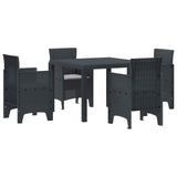 Garden Dining Set 5 pcs Anthracite Polypropylene