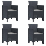 Garden Dining Set 5 pcs Anthracite Polt rattan