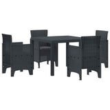 Garden Dining Set 5 pcs Anthracite Polt rattan