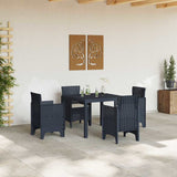 Garden Dining Set 5 pcs Anthracite Polt rattan