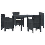 Garden Dining Set 5 pcs Anthracite Polt rattan