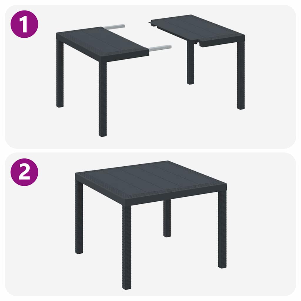 Garden Dining Set 5 pcs Anthracite Polt rattan