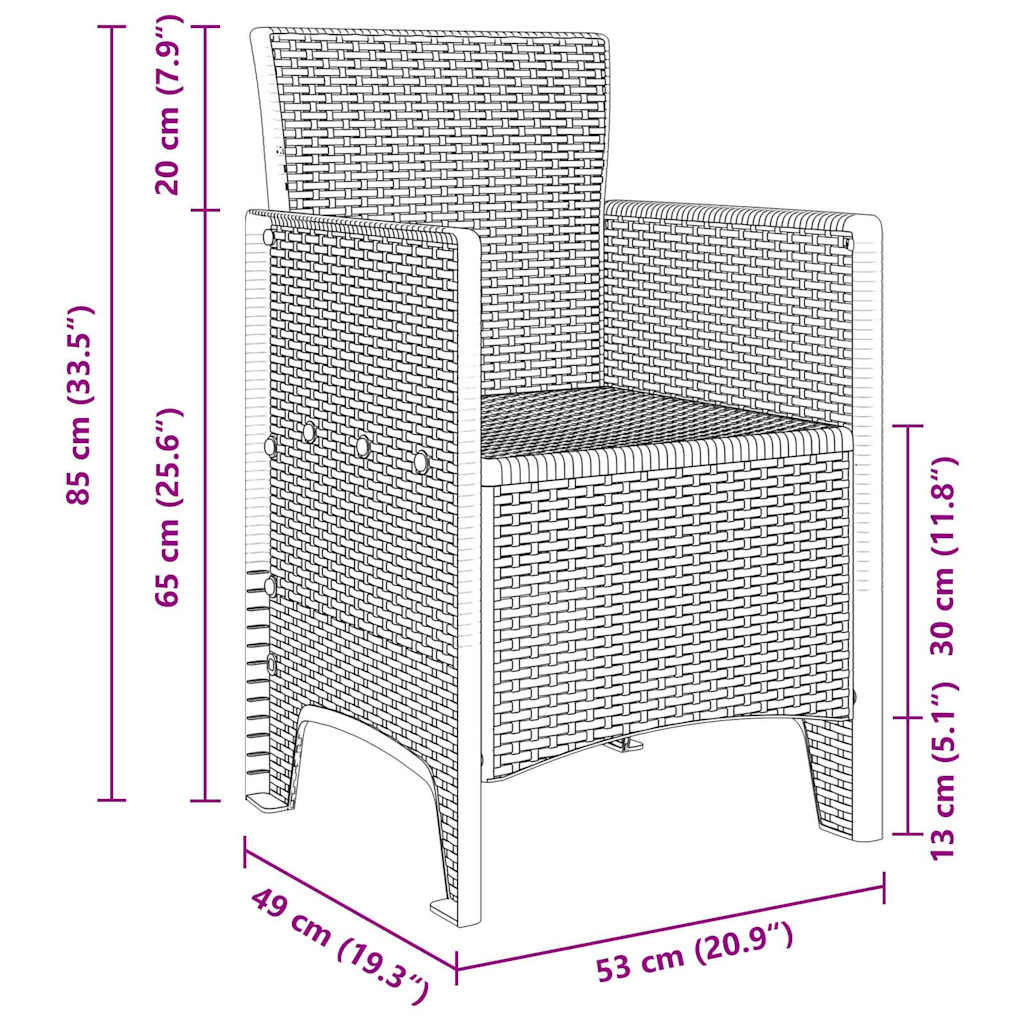 Garden Dining Set 5 pcs White Polt rattan