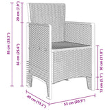 Garden Dining Set 5 pcs White Polt rattan