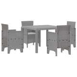 Garden Dining Set 5 pcs Light Grey Polt rattan