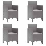Garden Dining Set 5 pcs Light Grey Polt rattan