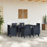 Garden Dining Set 7 pcs Anthracite Polt rattan