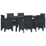 Garden Dining Set 7 pcs Anthracite Polt rattan