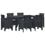 Garden Dining Set 7 pcs Anthracite Polt rattan