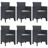 Garden Dining Set 7 pcs Anthracite Polt rattan