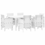 Garden Dining Set 7 pcs White Polt rattan