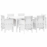 Garden Dining Set 7 pcs White Polt rattan