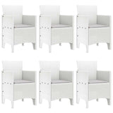 Garden Dining Set 7 pcs White Polt rattan
