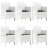 Garden Dining Set 7 pcs White Polt rattan
