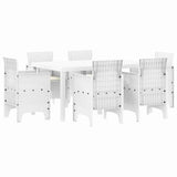 Garden Dining Set 7 pcs White Polt rattan