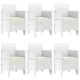 Garden Dining Set 7 pcs White Polt rattan