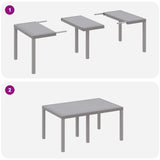 Garden Dining Set 7 pcs Light Grey Polt rattan