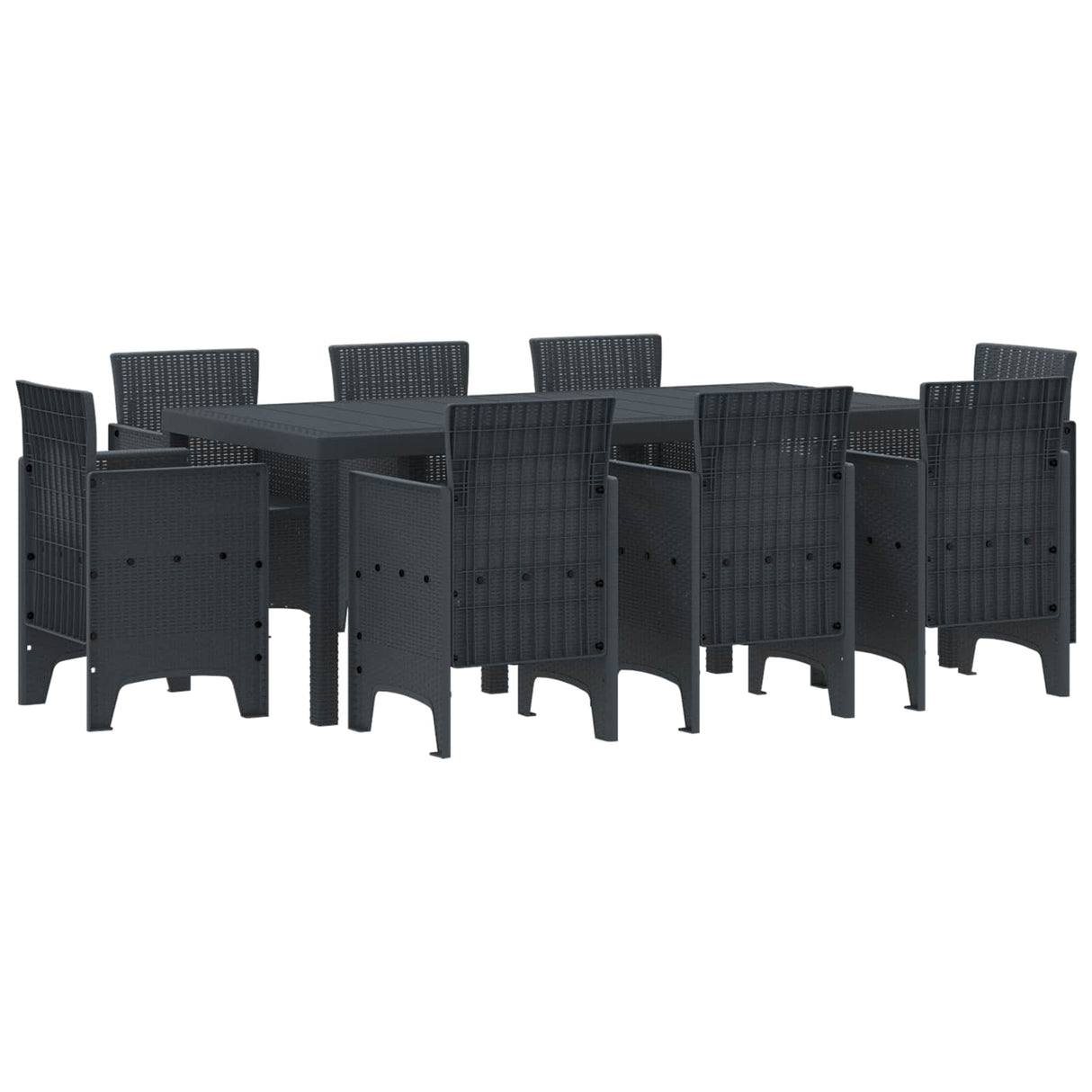 Garden Dining Set 9 pcs Anthracite Polypropylene