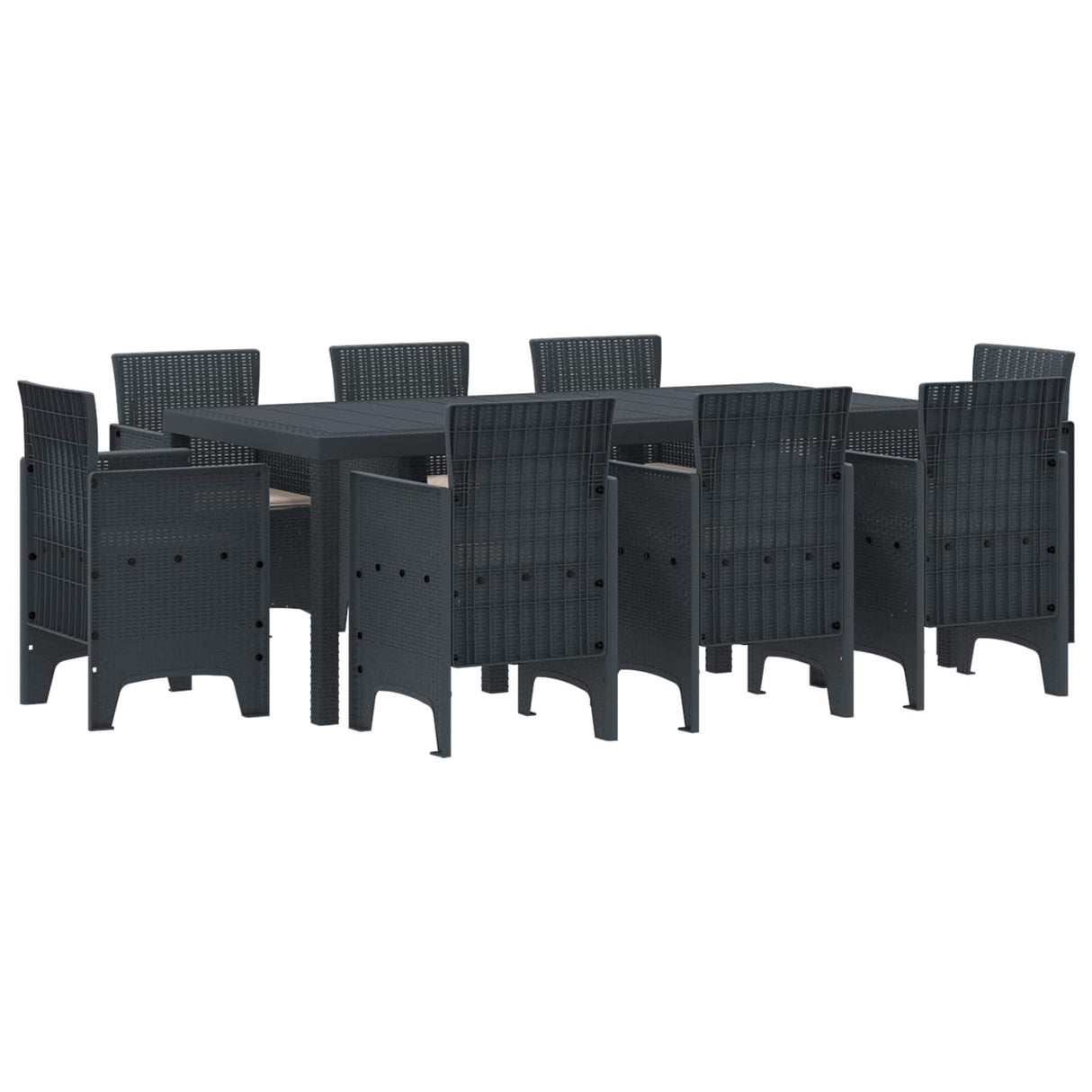 Garden Dining Set 9 pcs Anthracite Polypropylene