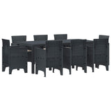 Garden Dining Set 9 pcs Anthracite Polypropylene