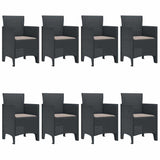 Garden Dining Set 9 pcs Anthracite Polt rattan