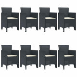 Garden Dining Set 9 pcs Anthracite Polt rattan