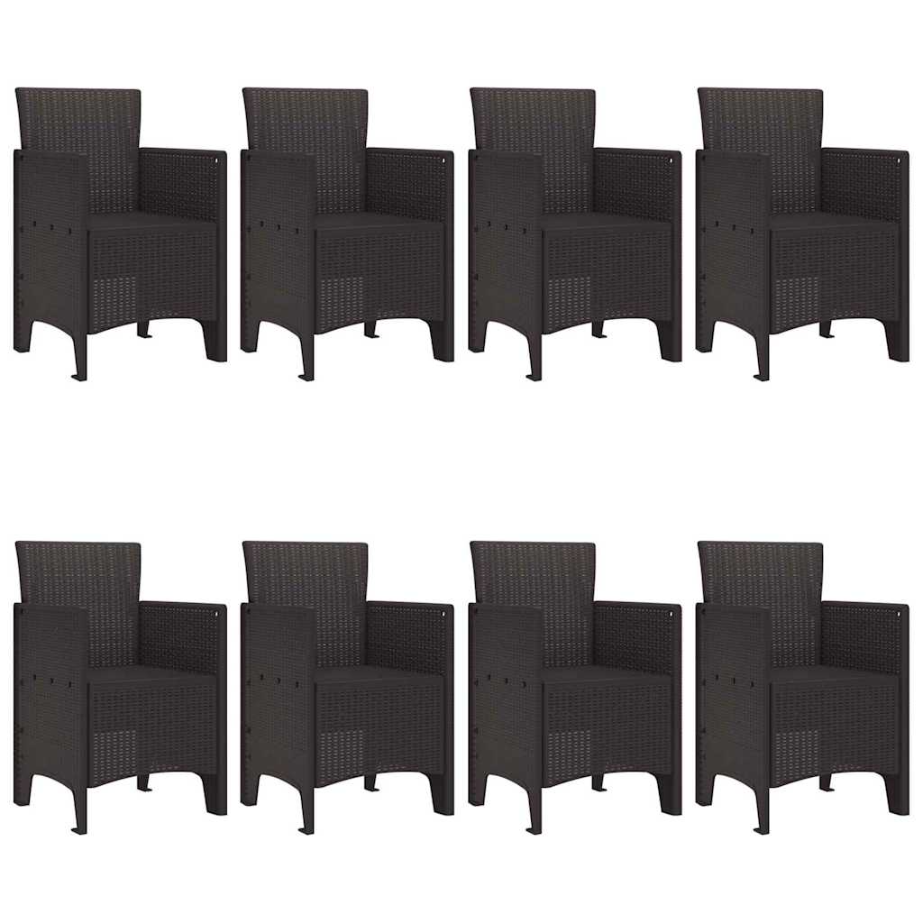Garden Dining Set 9 pcs Brown Polt rattan